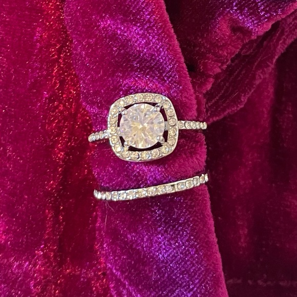 2.5 Carat Halo Promise WEDDING Bridal Set 925 Silver SIZE 9 - Picture 6 of 11